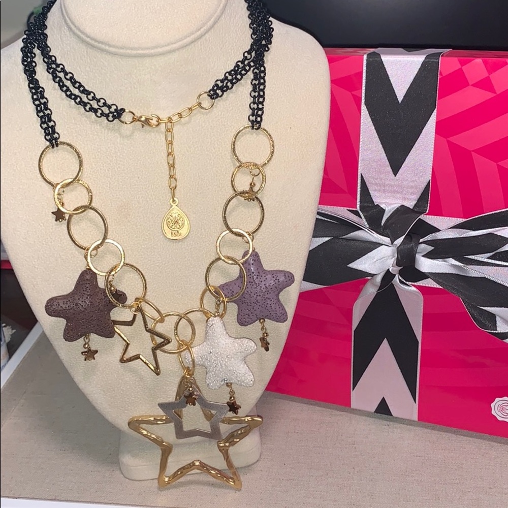Lale Stars ✨ 24k gold & Black Chain Necklace